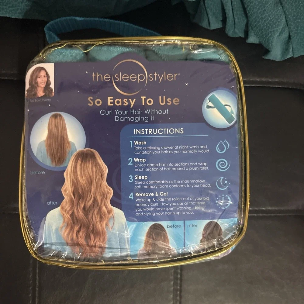 The Sleep Styler 6 Inch Night Curlers Large (8)Cushion Blue Wraps